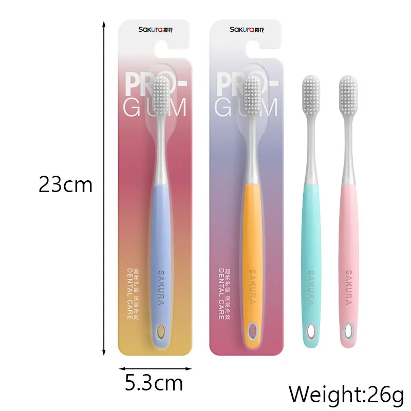 Antibacterial Ultra-fine Soft Bristle Wide Head Toothbrush For Adults Couple Family Travel Cleaning Set Caring For Dental Health