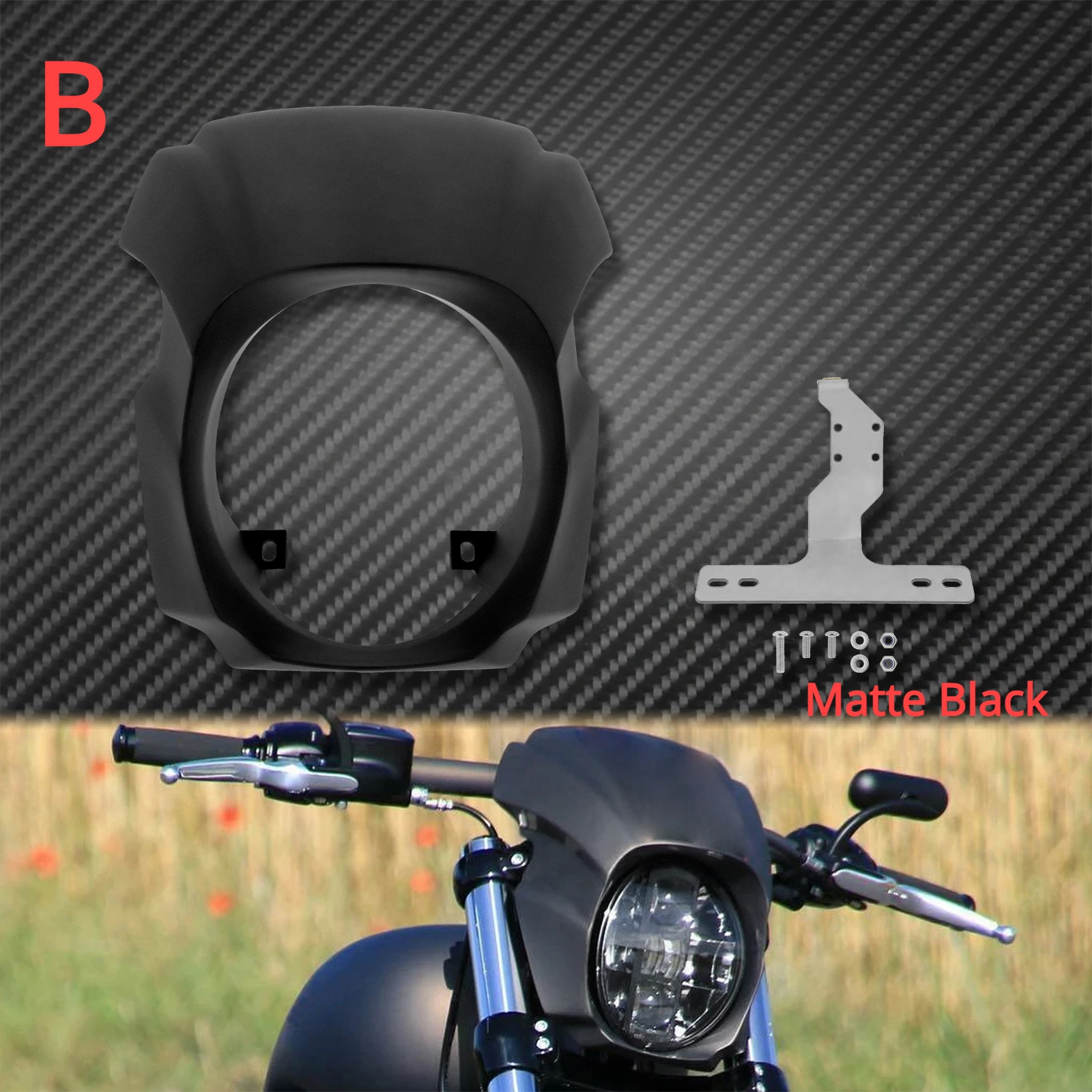 Motorrad Schwarz ABS Front Scheinwerfer Verkleidung Abdeckung Für Harley Softail Breakout FXBRS FXBR 2018 2019 2020 2021 2022