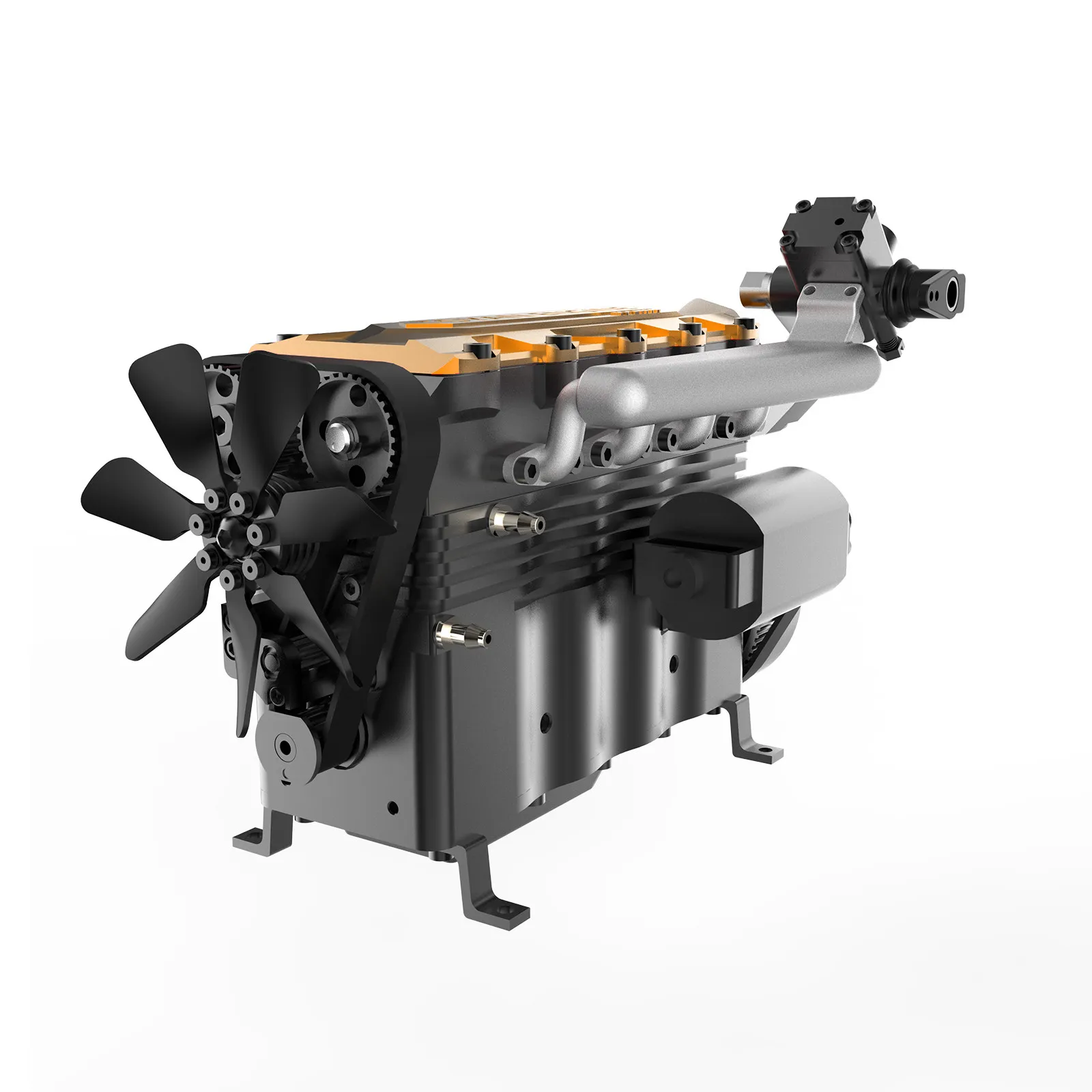 TOYAN Four-stroke In-line Four-cylinder Water-cooled Engine Model Mechanical Metal Assembling Toy as a Gift for