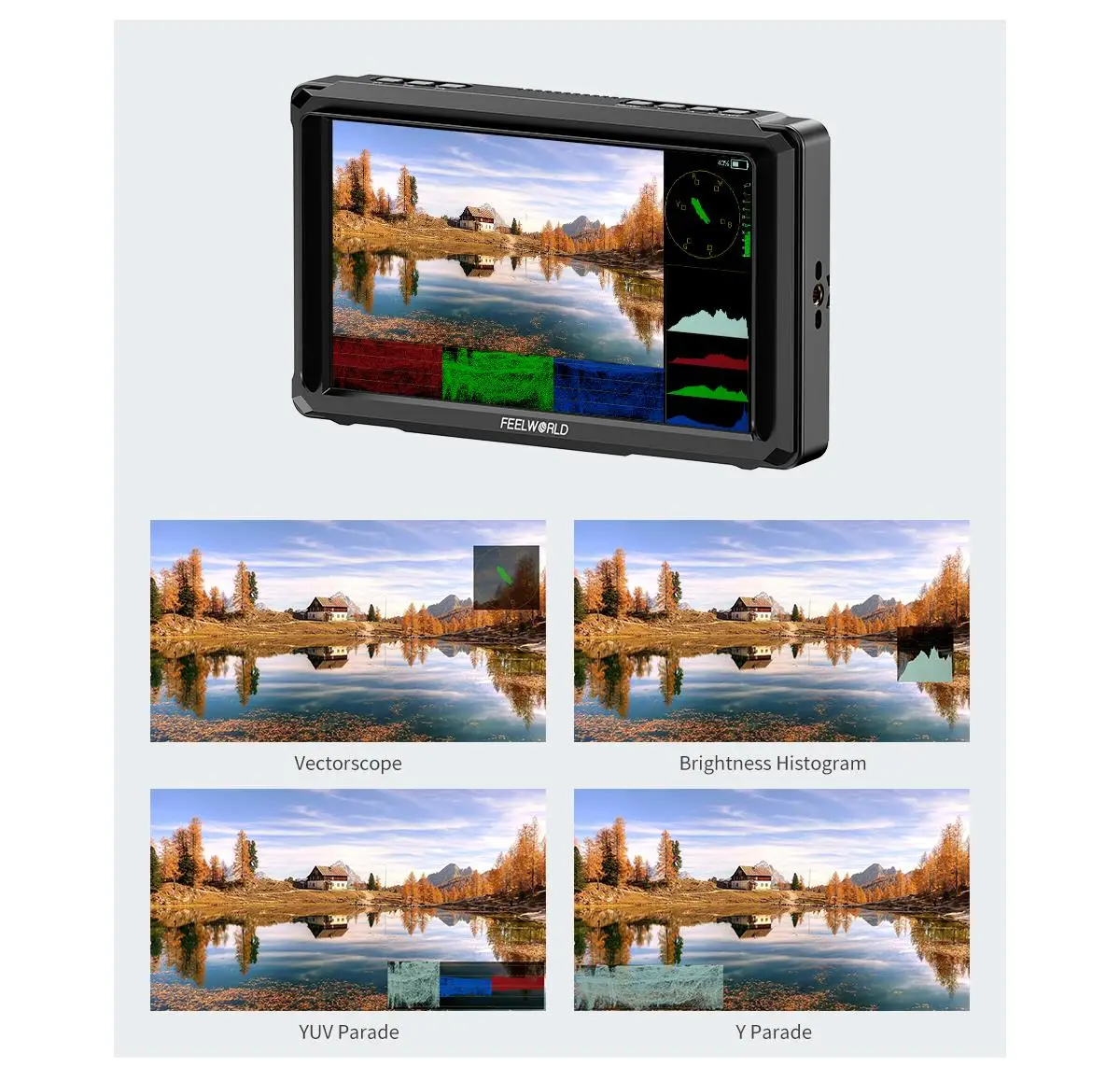 FEELWORLD FW568 PRO On-Camera Monitor 4K 60Hz 6" 1200nit LED HDMI-compatible for DSLR Photography & Filming view 5