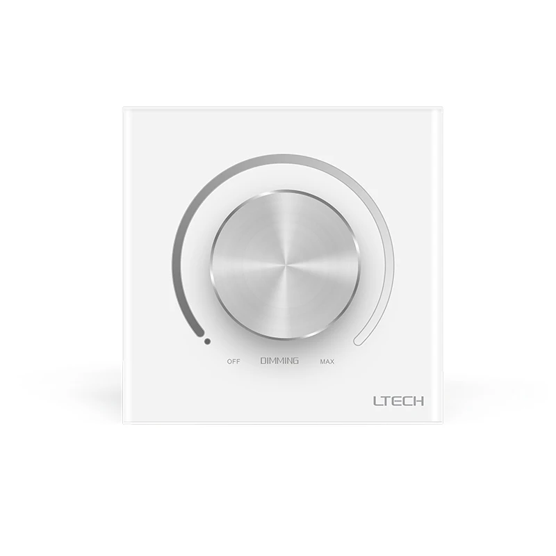 LTECH Led Strip Dimmer 12-24V Wall Glass Rotary Knob Panel E61 Controller 2 in 1 2.4G RF Wireless Control ON Off Switch