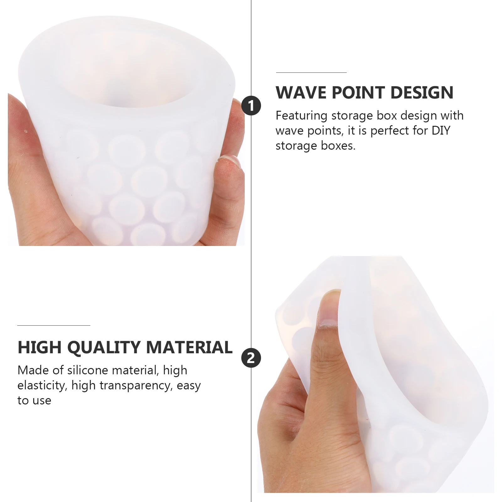 

Silicone Storage Box Mold High Transparency Flexible DIY Epoxy Mould for Jewelry Box H made Craft Wave Point Container Casting