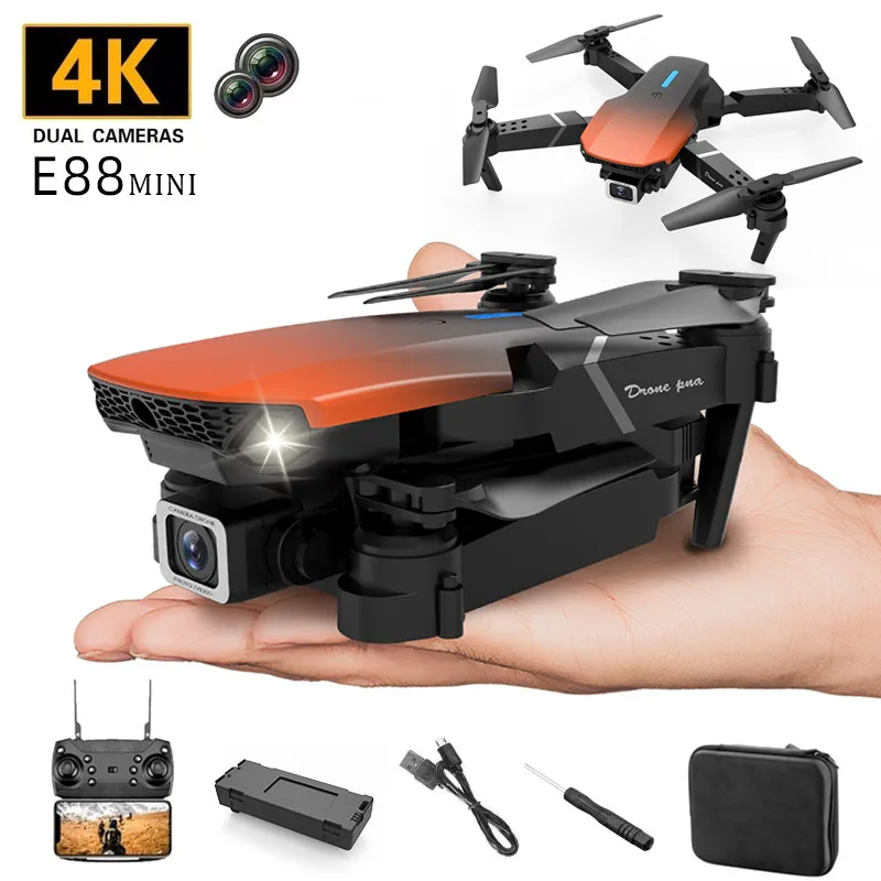 New E88Pro Puls RC Drone 4K Professinal With 1080P Wide Angle HD Camera Foldable RC Helicopter WIFI FPV Height Hold Gift Toy