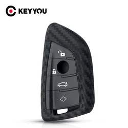 KEYYOU For BMW X1 X3 X4 X5 X6 F15 F16 F48 G30 G38 525 540 740 1 2 5 7 Series 218i Carbon Fibler Silicone Key Protector Case