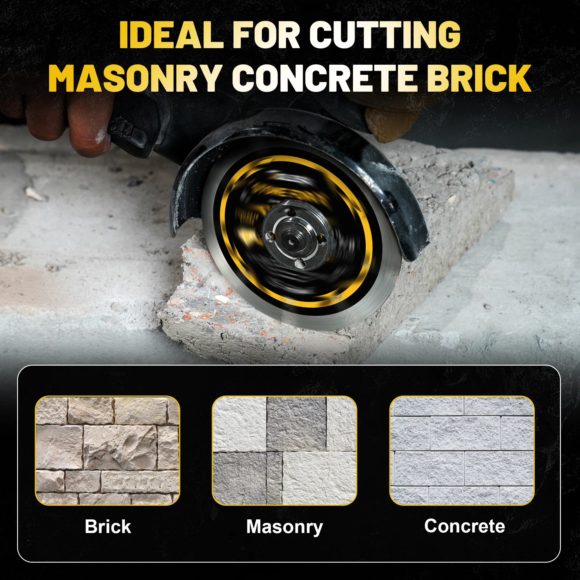 TOLESA 1PC 115mm/125mm Segmented Diamond Blade Diamond Cutting Wheel with Adapter Ring Stone Blade for Masonry, Concrete, Brick - view 4