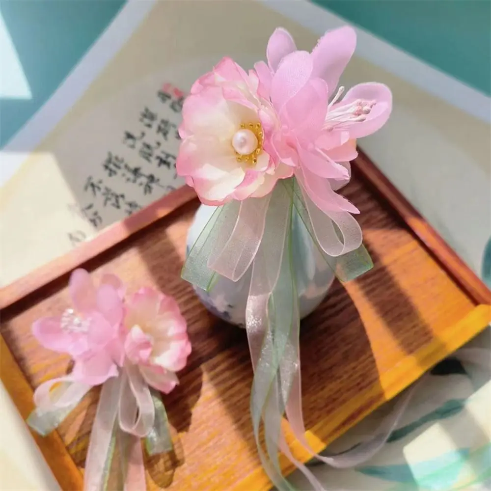 1 pair Temperament Ancient Style  Hairpin Flower Ribbon Hairpin Women Hair Accessories Children Hair Clip