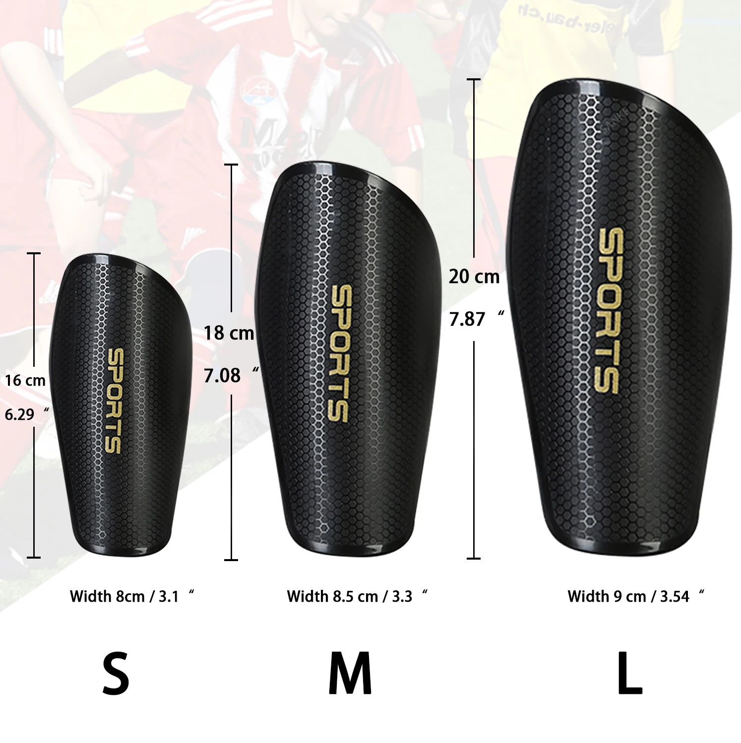 Sanke 1 Pair Soccer Football Shin Guard Teens Socks Pads Professional Shields Legging Shinguards Sleeves Protective Gear