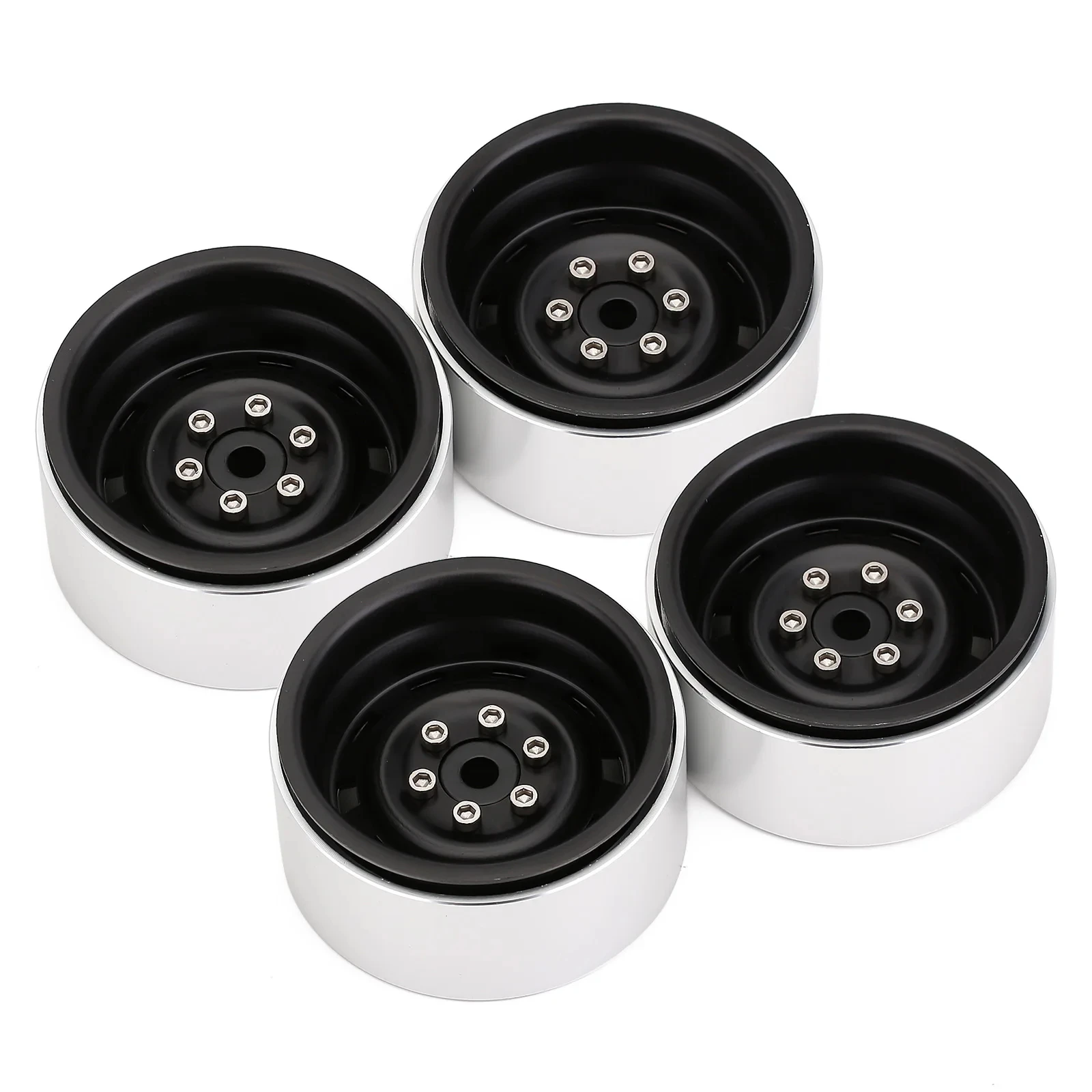 Deep Dish 1.9 Beadlock Wheel Rim Negative Offset 8.9mm Metal Hub for 1/10 RC Crawler Car Axial SCX10 90046 TRX4