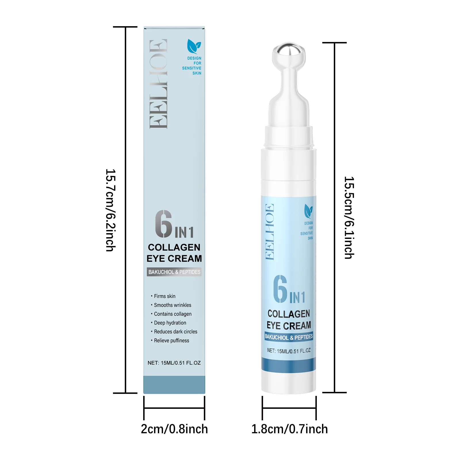 Crème éclaircissante pour les yeux, Anti-poches, estompe les ridules, raffermissant, hydratant, soin sous les yeux, collagène