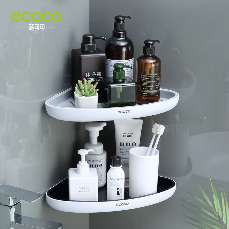 

Ecoco Bathroom Storage Rack Punch-Free Wall Hanging Toilet Bath Bathroom Tripod Wash Wash Basin Wall Mounted Storage Rack