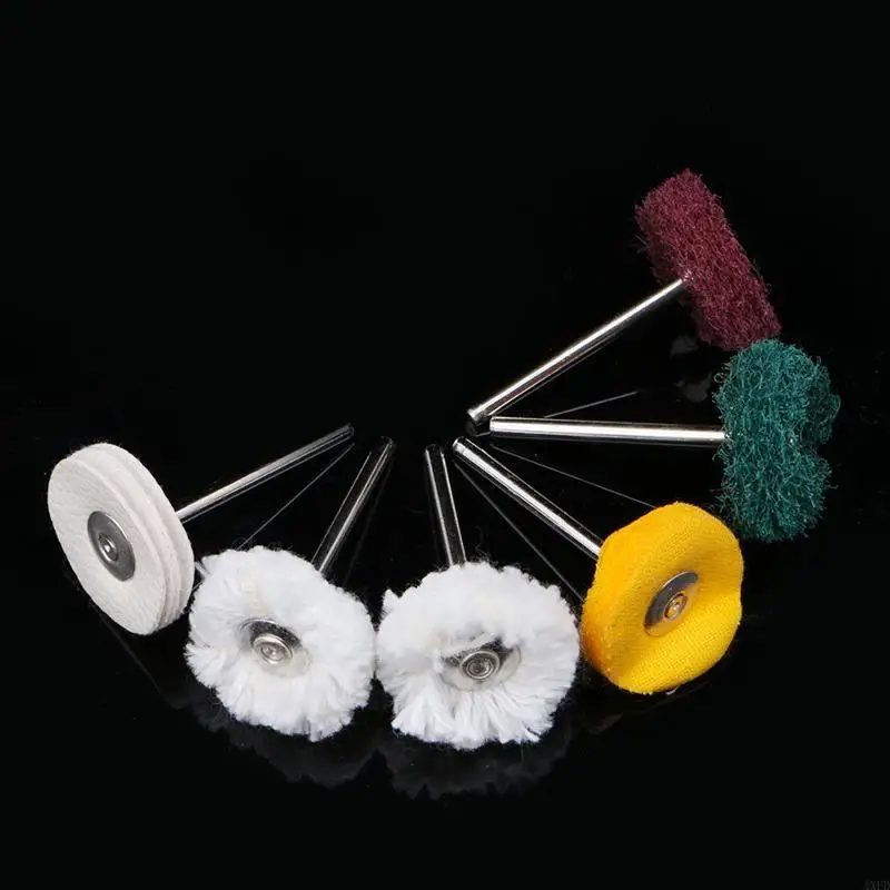 4xfd 6pcs Polisher Buffer Buffer Roda Polish Pad Pad Brush Untuk Bor Rotary Bit New