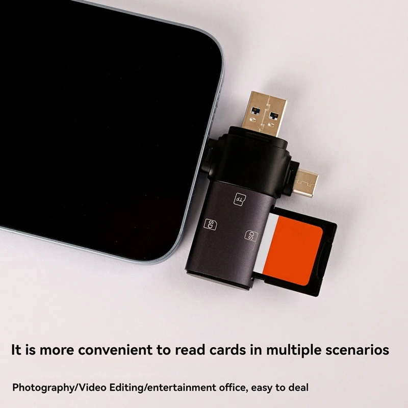 USB-C+USB3.0+For Apple Port SD Card Reader OTG Adapter Memory Card Reader For Ipad Android For Mac PC For SDXC,SDHC,SD