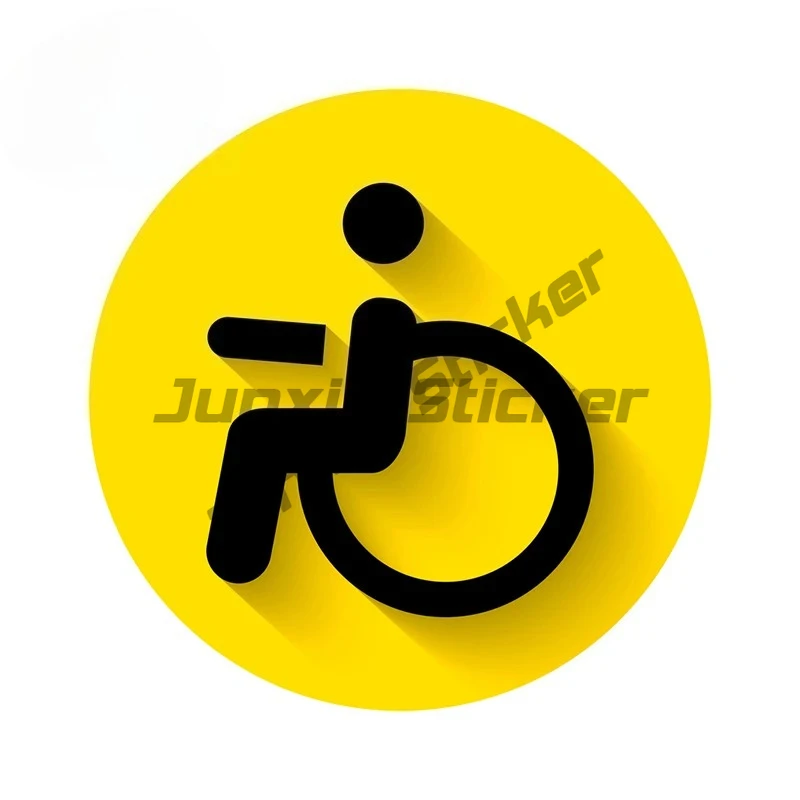 

For Disabled Sign Yellow Car Assessoires Stickers Scratch-Proof Decal Windows Trunk Creativite Decoration