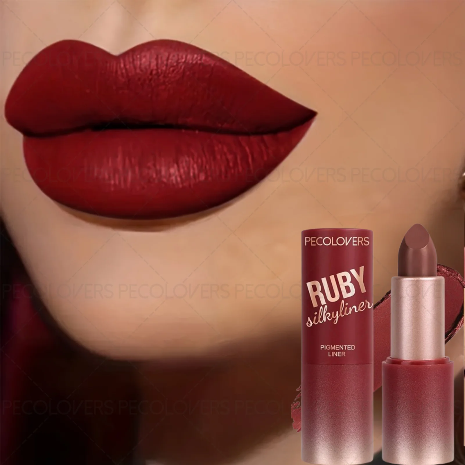 Pecolover Matte velvet lipstick- Non- stick cup lip gloss lipstick Waterproof,Smudge-Proof for All Skin Types