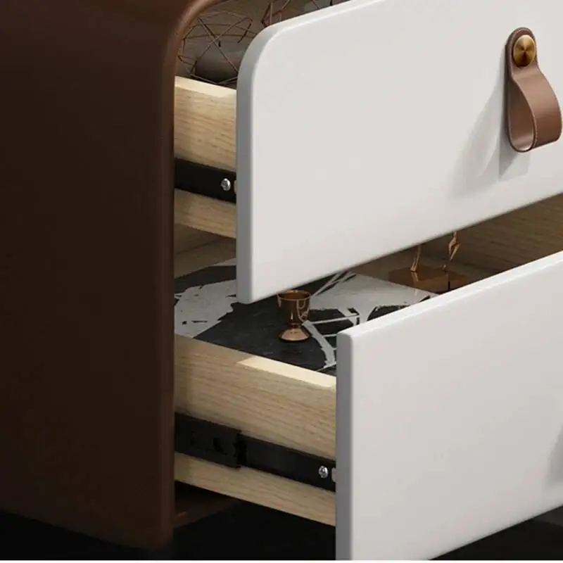 Bedroom Nordic Tables Drawers Cabinets Bedside Comfortable Brown Modern Nightstand Simple Mesita De Noche Home Furniture WSW35XP