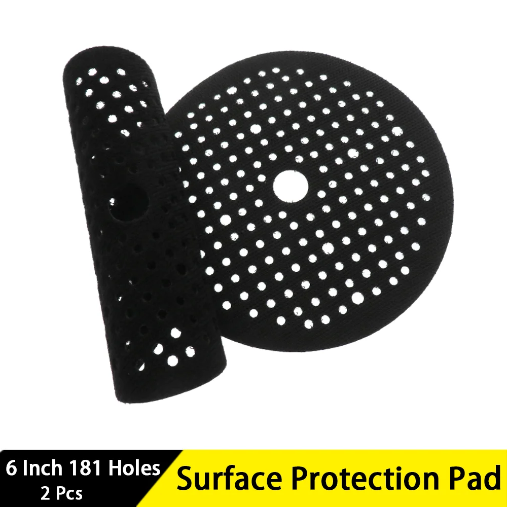 6 Inch 181 Holes 2 Pcs Hook and Loop Pad Saver for Random Orbital Sanders Notably Extends The Backing pad´s Lifetime