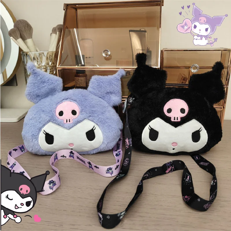 لطيف الكرتون سانريو 20 سنتيمتر دمية حقيبة محفظة نسائية للعملات المعدنية Kawaii Kuromi أفخم حقيبة يد كبيرة للأطفال الكبار حقائب كتف فتاة هدية عيد ميلاد