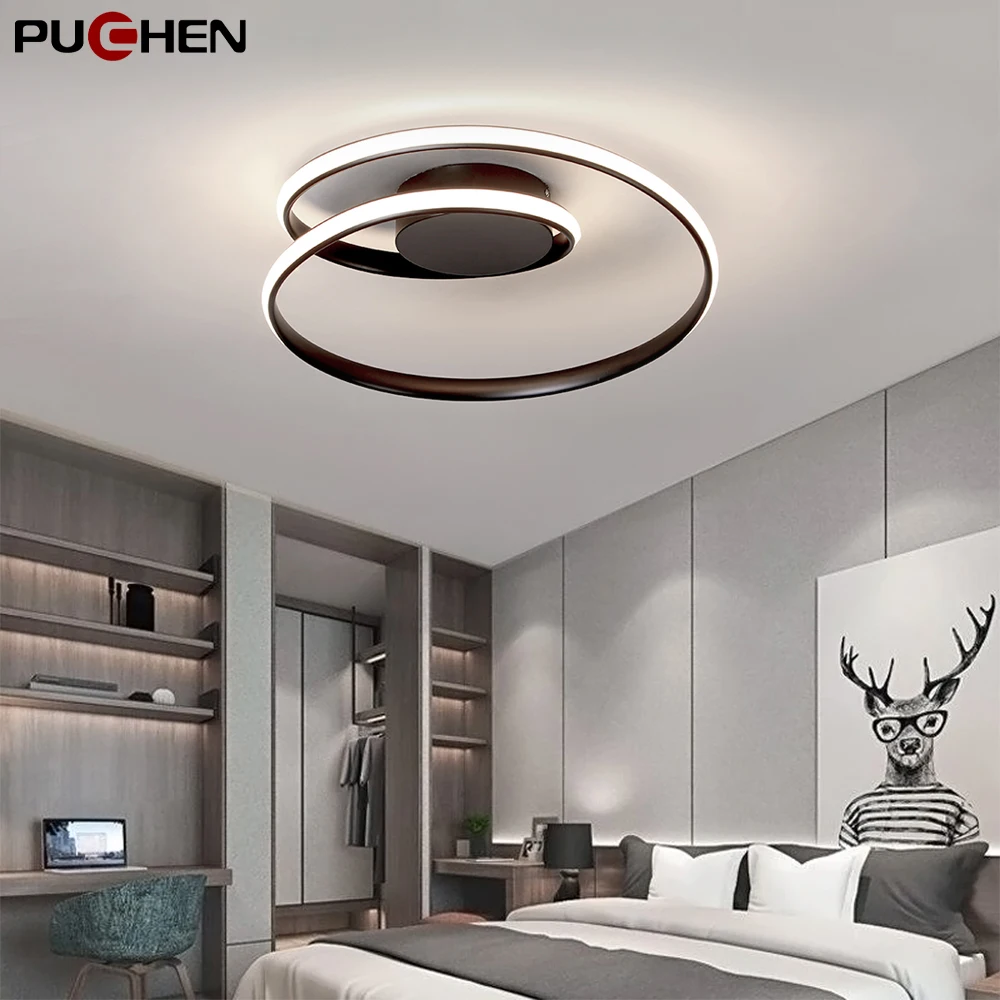 Puchen 70W Acrylic Ceiling Lamp LED Ceiling Lights Stepless Dimming Aluminum Body Home Decoration Living Room Kitchen Chandelier