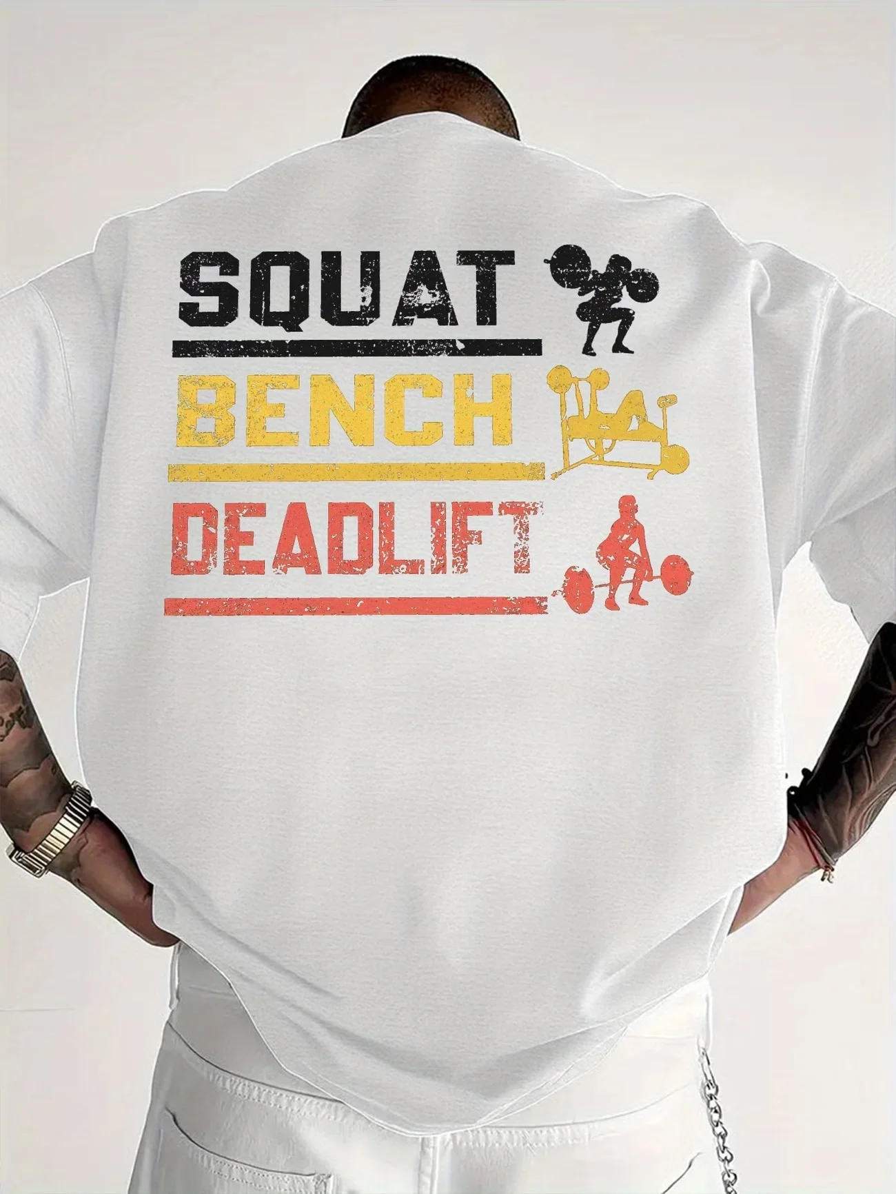 Men's Women Squat Deadlift Weightlifting GYM T Shirt Cotton Tee Streetwear Oversized Summer Fashion Loose Breathable Trendy Top