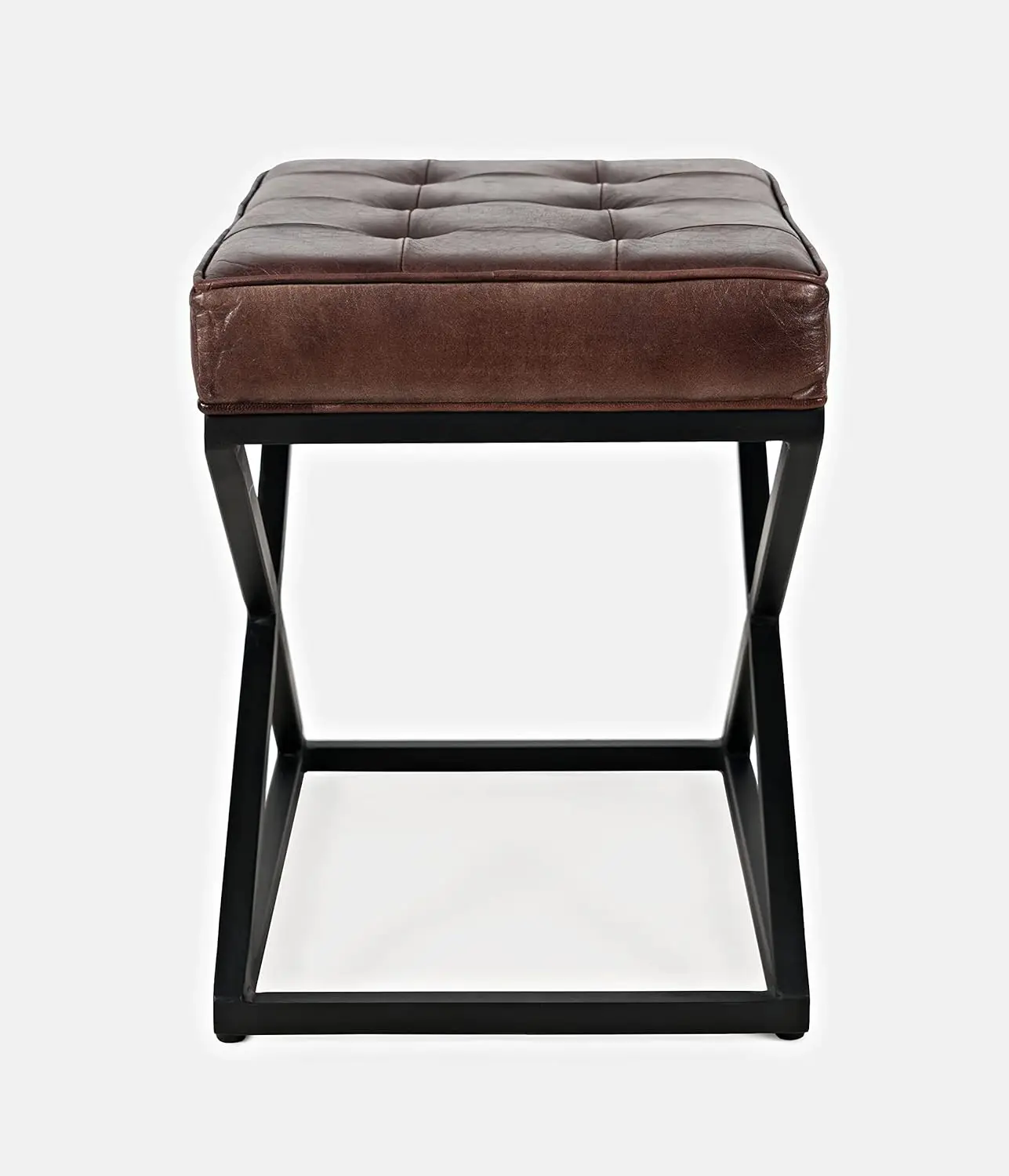 #Jofran Global Archive Leather Ottoman, Vanity Stool Chair, Genuine Leather, 20 Inch Width, 14 Inch Depth, 18.5 Inch, Customized