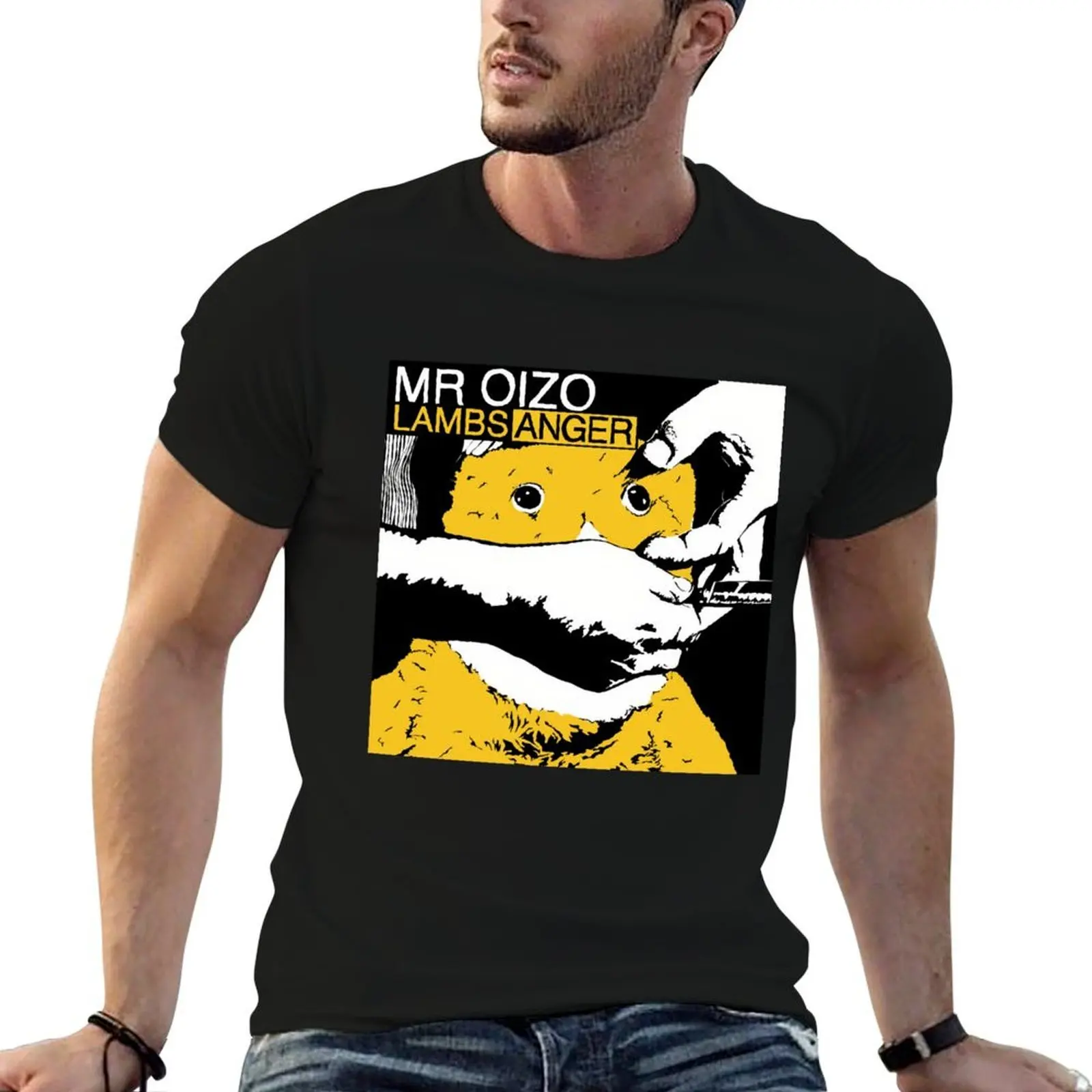 

Labs anger Mr. Oizo pouch T-Shirt black cotton t-shirt plain for man package man t shirt summer T-Shirt