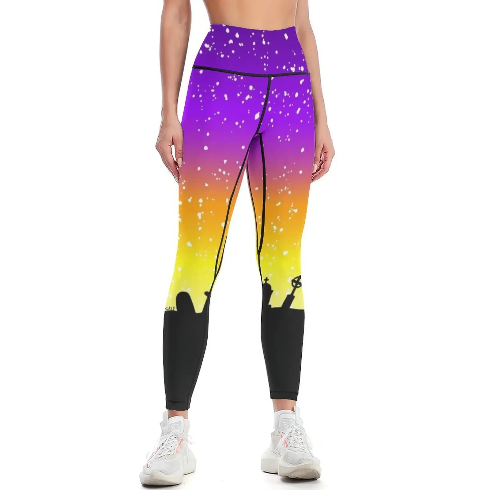 

Sunset Over The Cemetery Leggings push up tights for sporty woman gym gym wear Fitness woman Womens Leggings