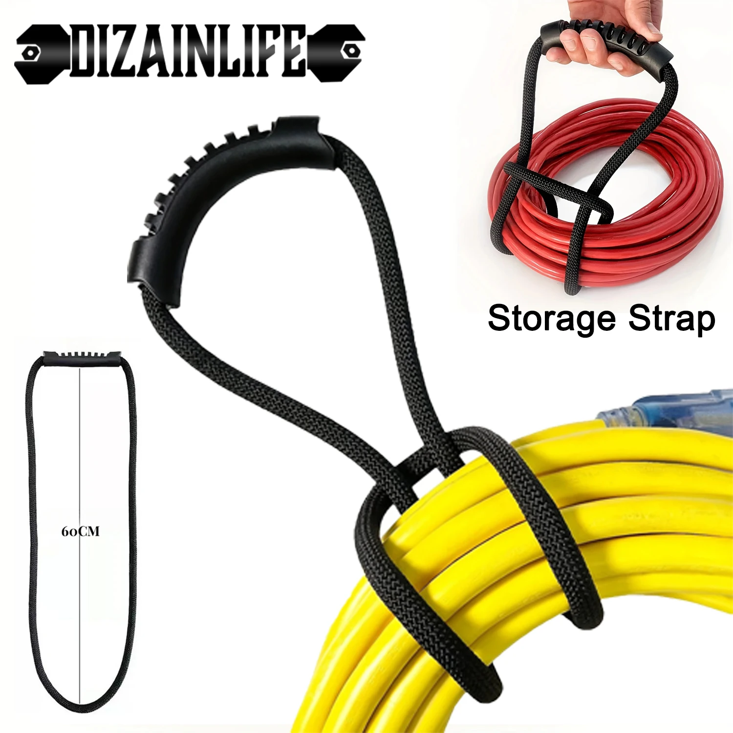 60cm Versatile Storage Strap with Handle- Ideal Organizer for Hoses, Cords-Multipurpose Home, Garage, Boat, RV Accessory