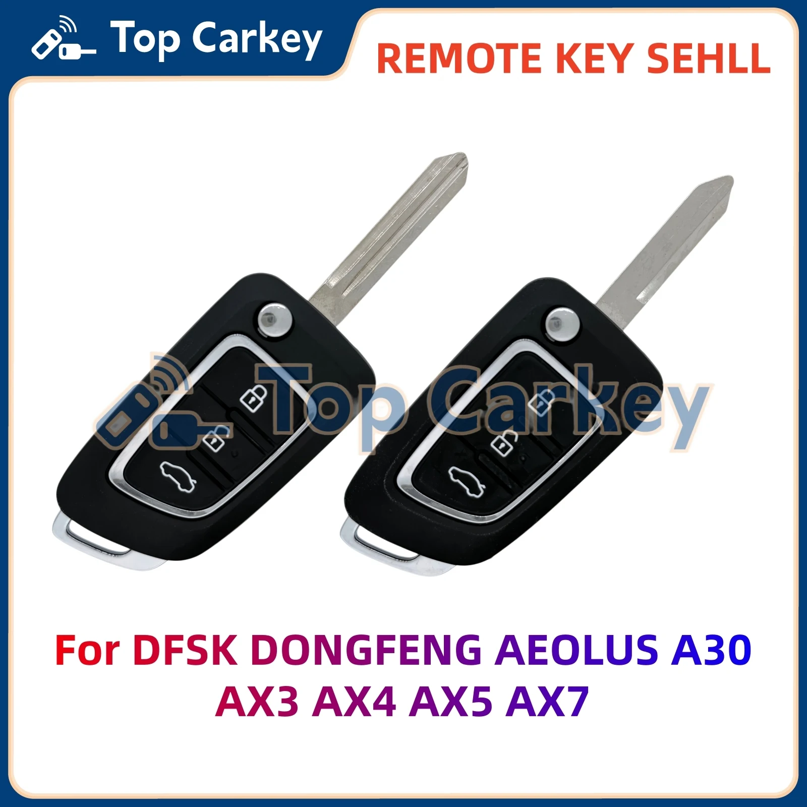 

TopCarkey Car Flip Key Fob Shell Case for DFSK DONGFENG AEOLUS A30 AX3 AX4 AX5 AX7