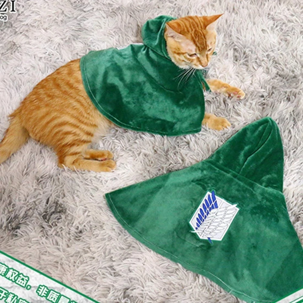 Anime Attack Titaner Survey Cat Corps Cloak Cape Funny Cosplay Costume Dog Photography Props Pet Christmas Carnival Party Gifts