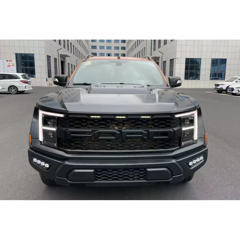 Car Body kit For Ford Ranger 2012-2021to 2021 F150 Raptor Style include front and rear bumper assembly with grille lamps