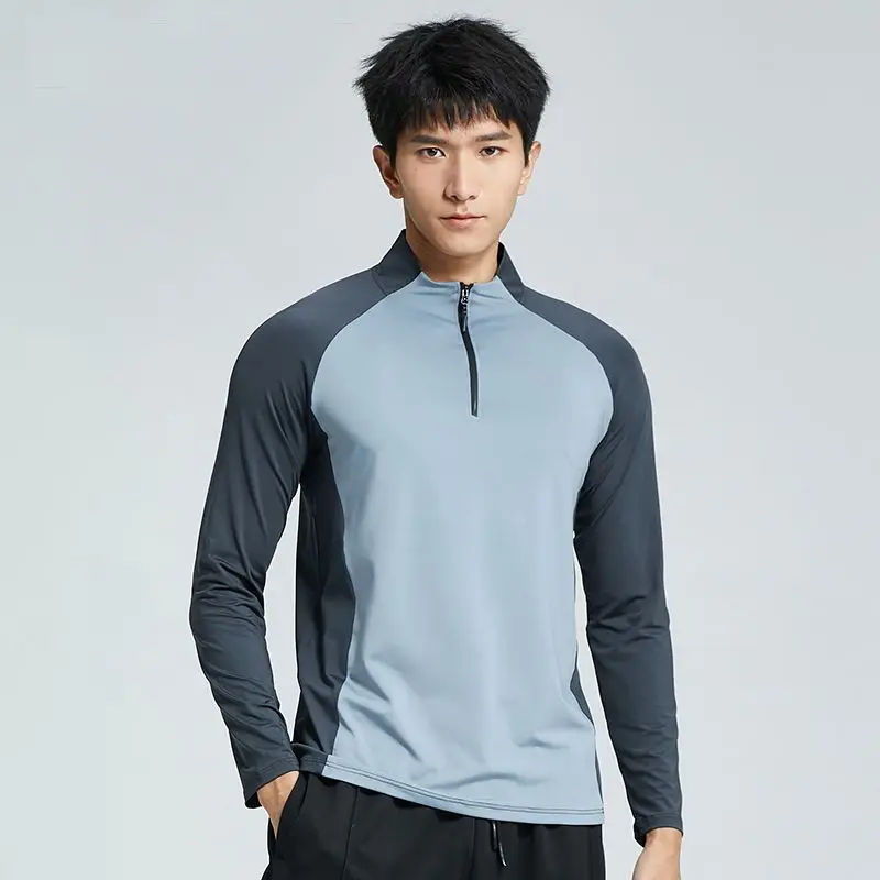 

Men's Breathable Creative Half-Zip Long Sleeve Sports T-Shirt for Training, Running & Fitness