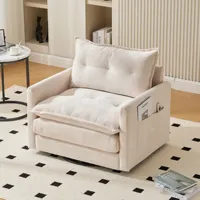 360° swivel lounge chair, large single sofa for living room, bedroom, study and office, modern style armchair with cushion