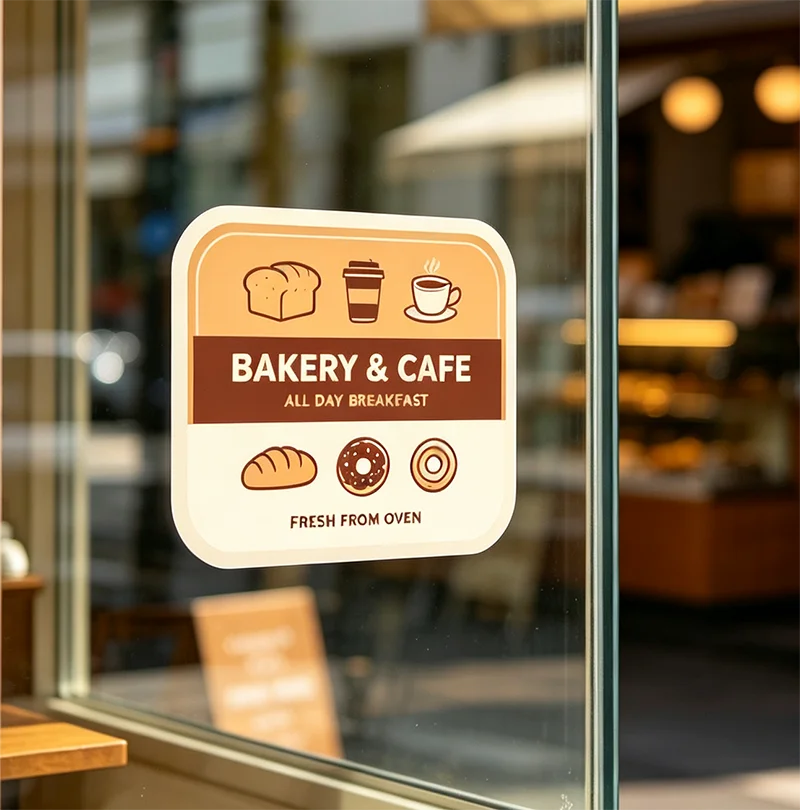 Waterproof Non-transparent Vinyl Outdoor Advertising Stickers Bakery Cafe Window Decals Custom Removable Wall Stickers for Coffe