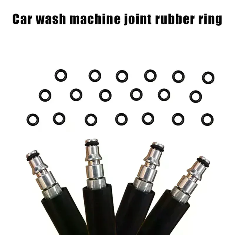 50pcs High Pressure Water Gun O-Ring Rubber Ring Black Car Wash Machine Accessory Car Beauty Water Gun Outlet Cleaning