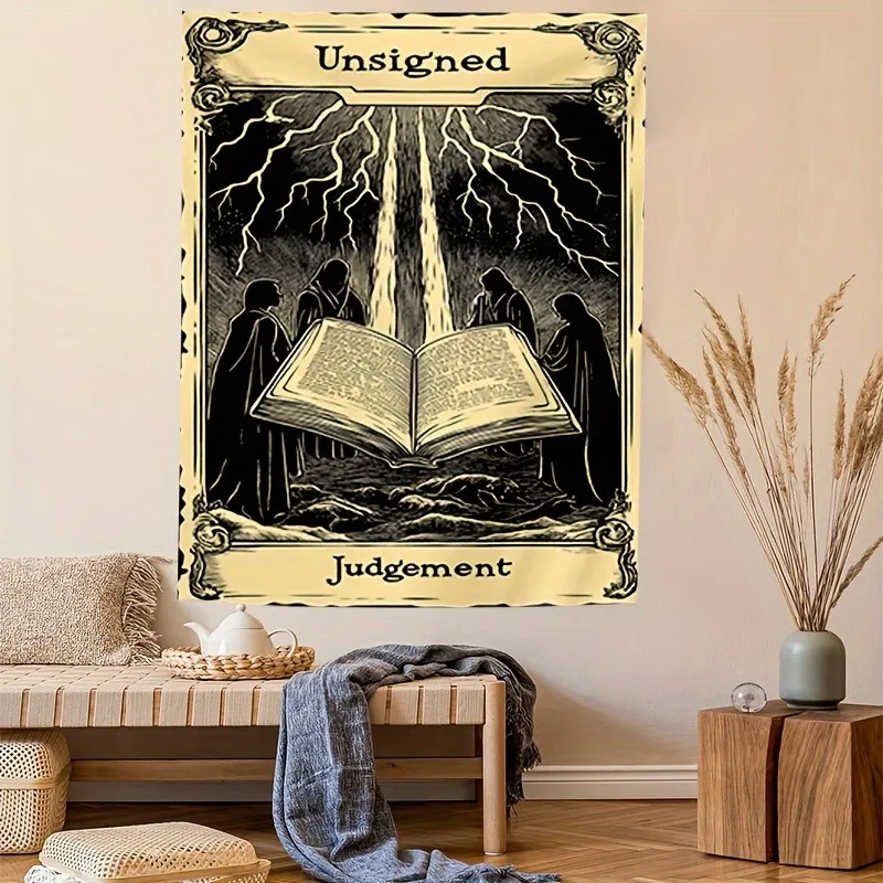 VIKAMA The Wheel of Fortune Tarot Tapestry Vintage Zodiac Wall Hanging Occult Mystic Art for Bedroom Home Decor