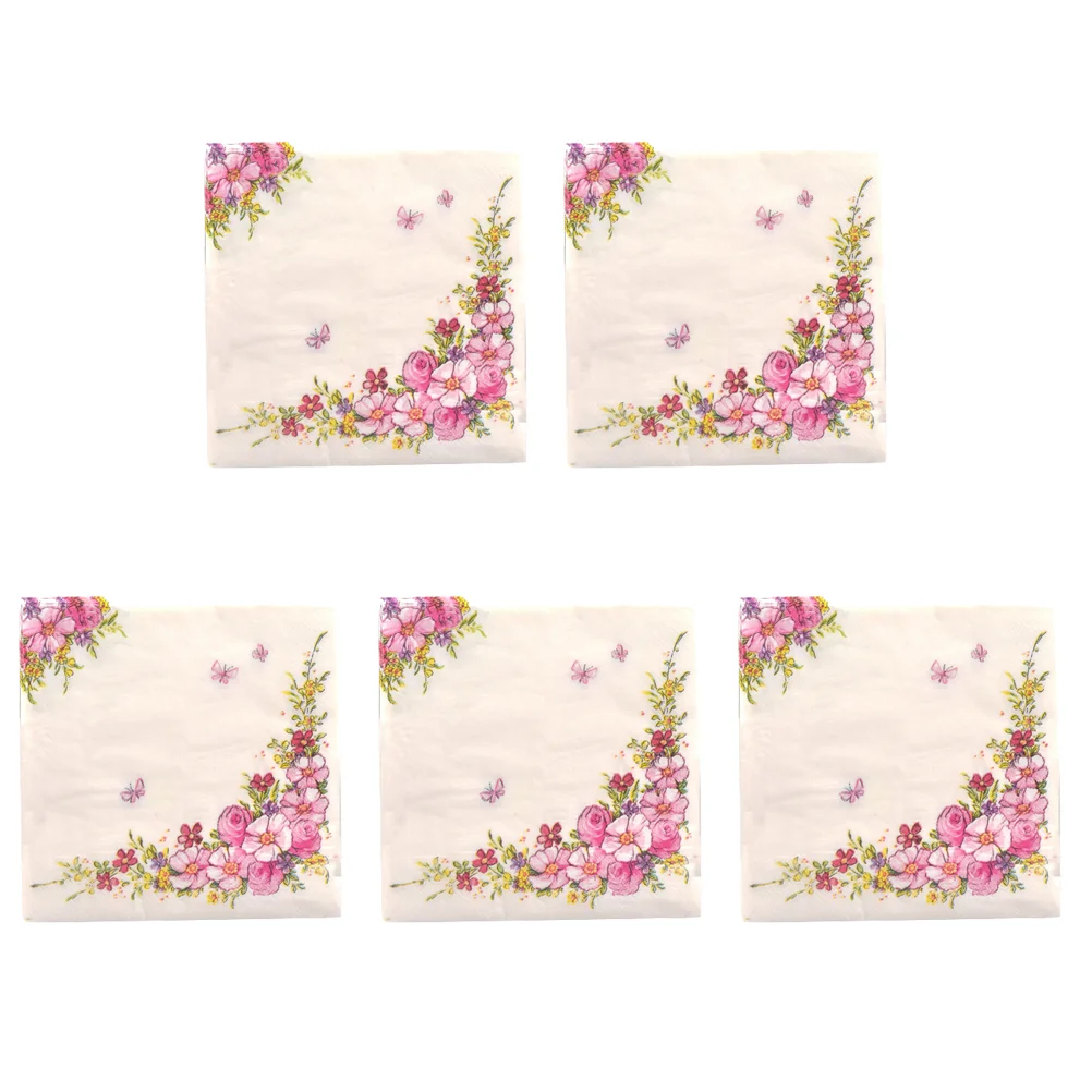 

100pcs Creative Flowers Printed Napkins Paper Decorative Tissue Dinner Paper Towel Party Supplies disposable napkins