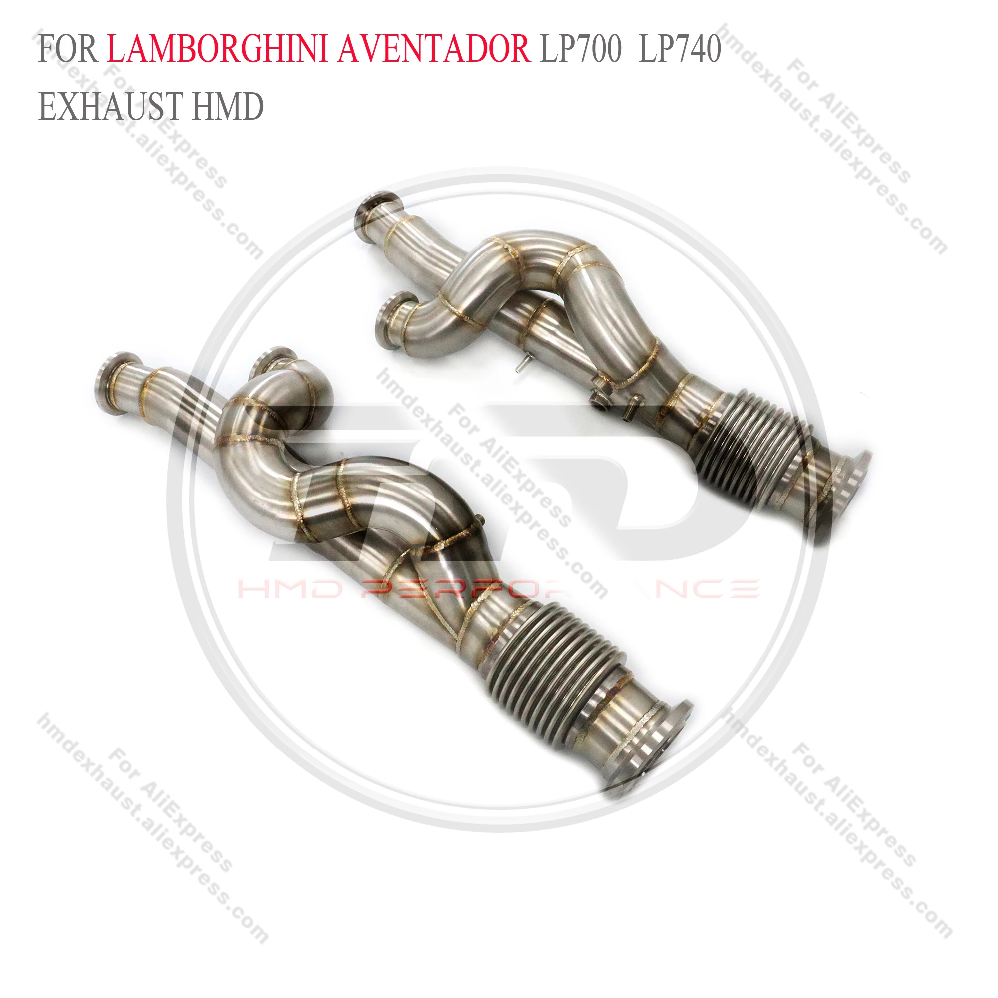 HMD رائجة البيع نظام العادم أداء التدفق العالي SS304 النازل لامبورغيني أفينتادور LP700 LP740 بدون رأس الحفاز