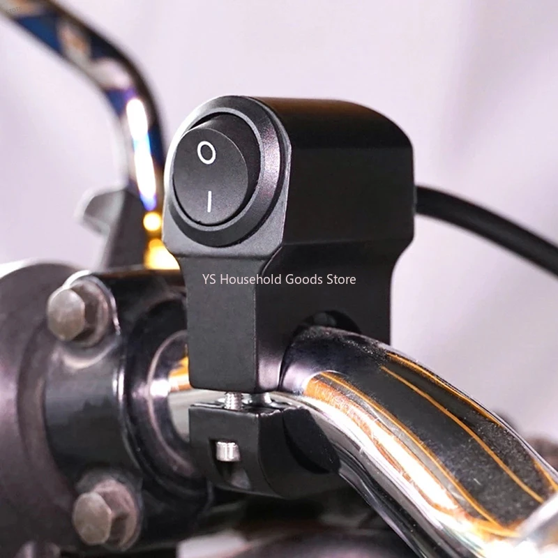Universal 7/8" Motorcycle Handlebar Switch, Headlight On/Off Toggle for Bike, ATV, Spotlight