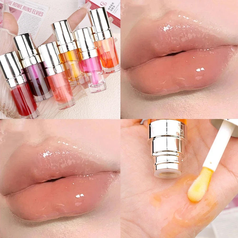 Transparente Non-Stick Líquido Brilhante Batom, Hidratante Lip Glaze, Esmalte Maquiagem, Cristal de Água, Frutado Jelly Mel, Mel