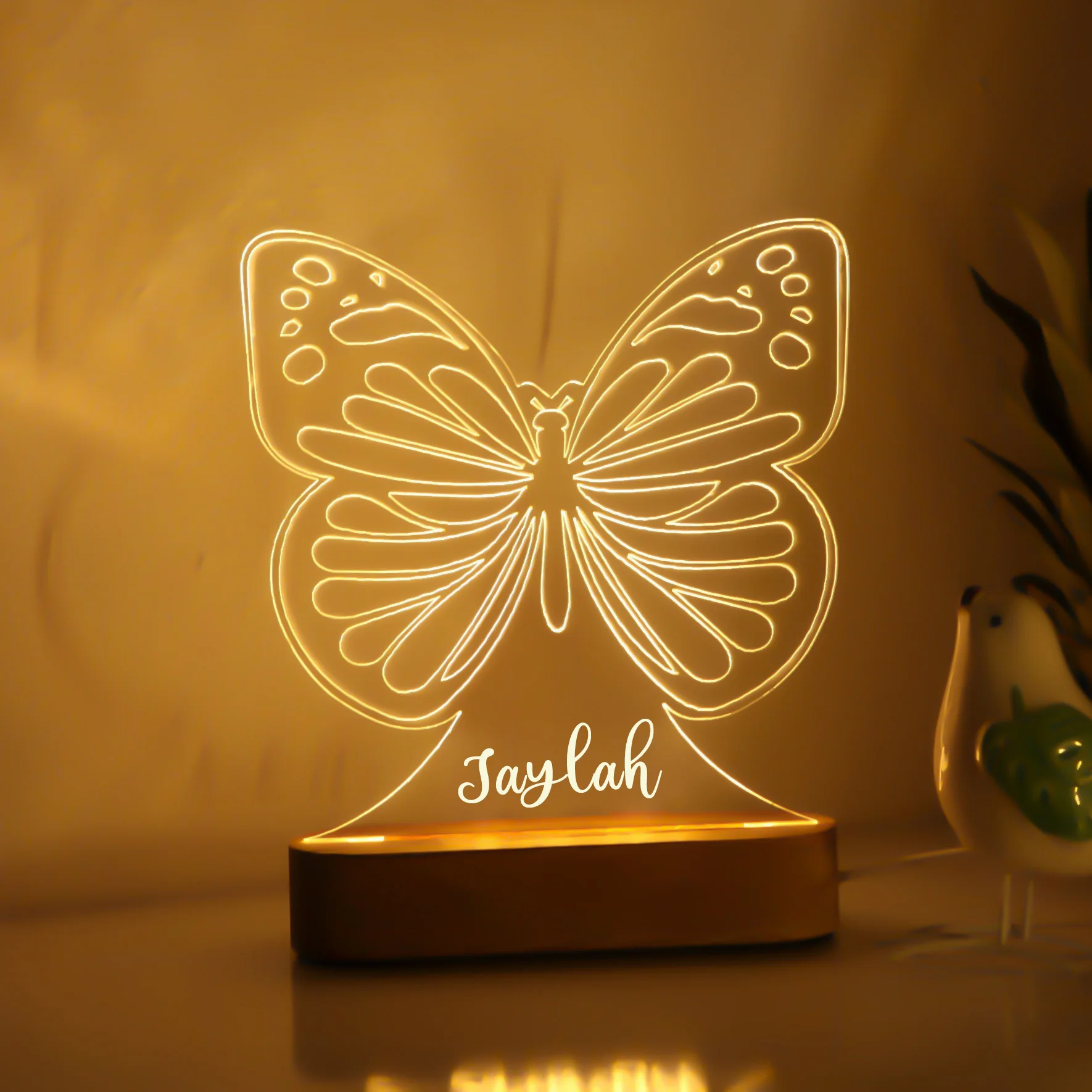 Veilleuse USB personnalisée pour enfants, lampe avec nom personnalisé pour bébé, décor de chambre arc-en-ciel pour nouveau-né, cadeau d\'anniversaire