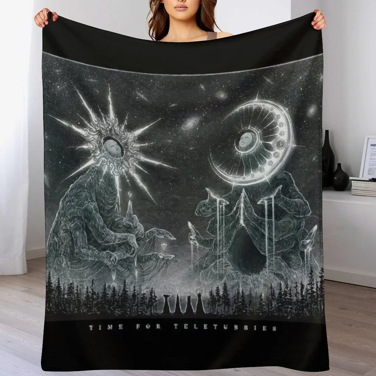 

The Eclipse of the Elderbabies Throw Blanket Furrys Beautifuls Decorative Sofas Blankets