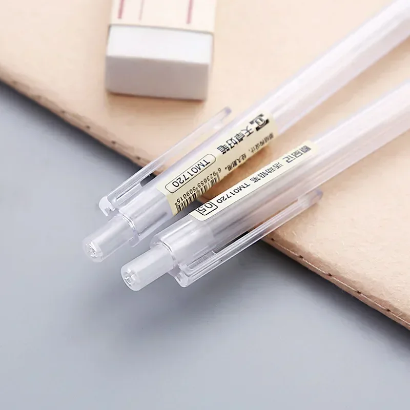 5 Pcs/Set Mechanical Pencil White Simple Automatic Pen 0.5/0.7mm for Students School Supplies Office Accessories Stationery