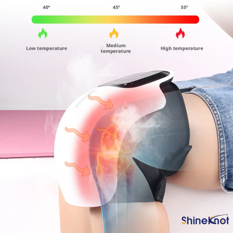 SHINEKNOT Red Light Therapy Device Knees Joint Heat Therapy Massage Function Home Infrared Light Therapy Rechargeable Knee Brace