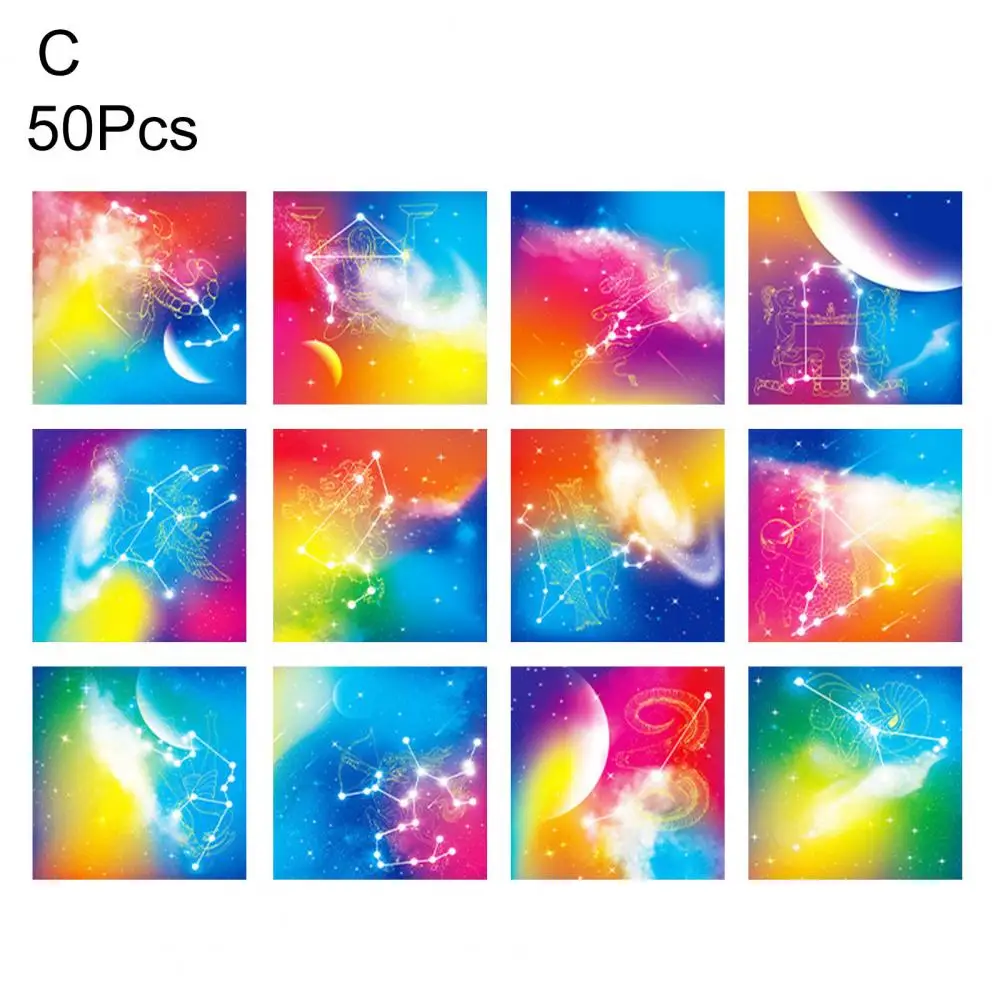 1セットクラフトアート紙シックな知的開発紙グラデーションクリア印刷アート折り紙紙