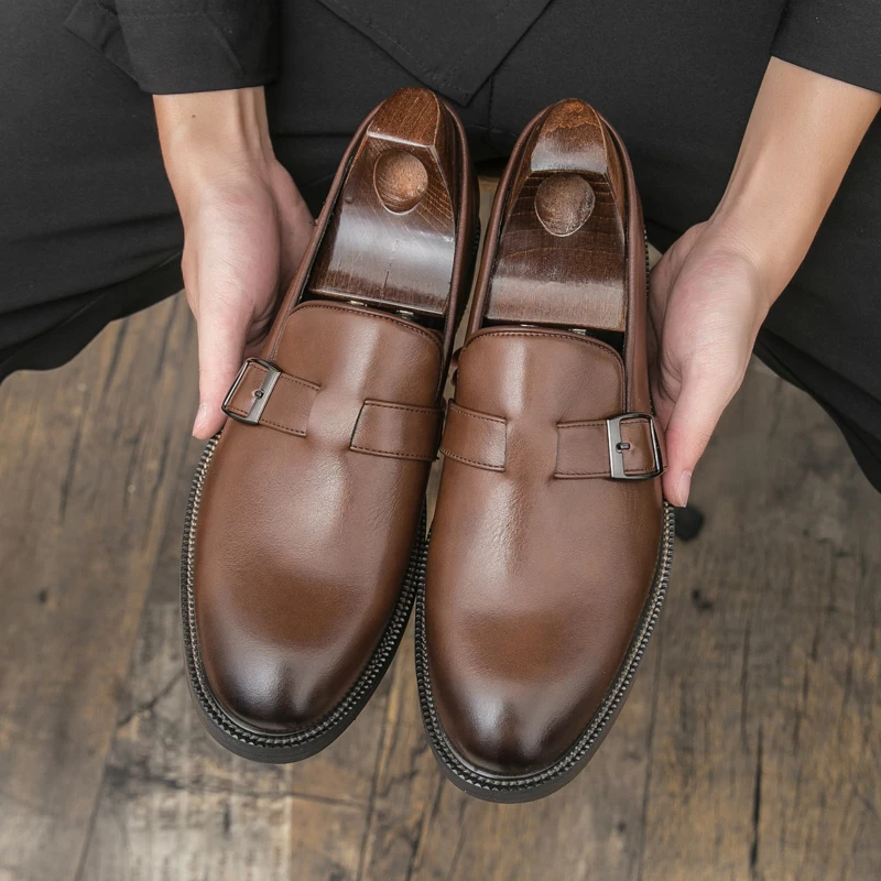 

Мужские лоферы из искусственной кожи, однотонные, профессиональные, классические, деловые мужские туфли, размер 38-47