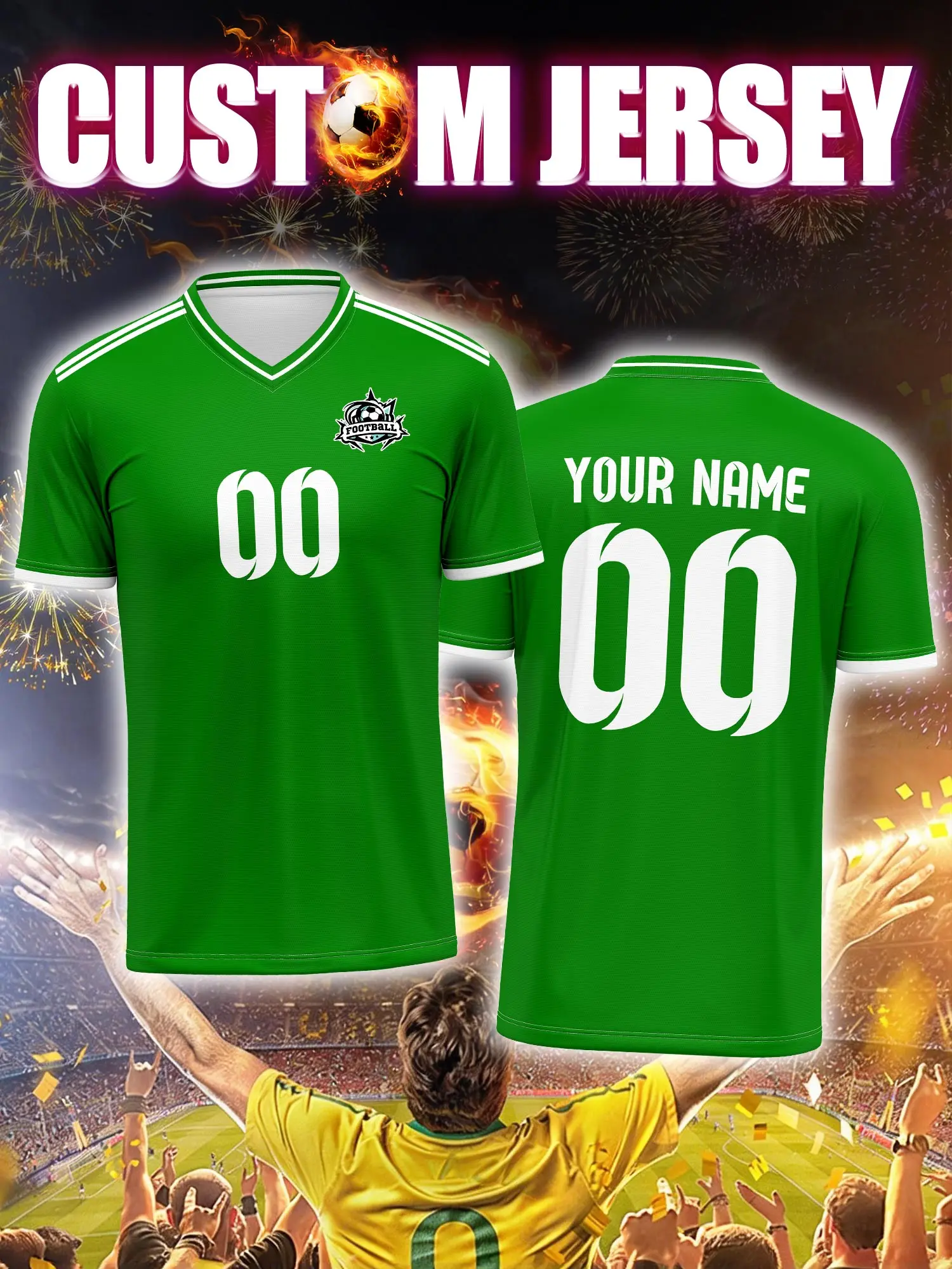 

Футболка для футбола с индивидуальным изображением, номером и именем, лимитированная серия для коллекционеров и любителей спорта.