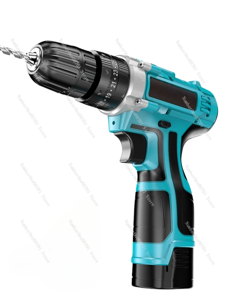 Rechargeable Hand Drill Pistol Drill Household Impact Hand Drill Tool Electric Screwdriver Lithium Battery Rotator