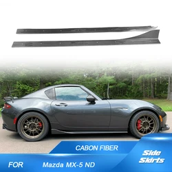 For Mazda MX 5 ND Miata Convertible RF GX 2 Door 2016 2017 Carbon Fiber Car Styling Side Spoiler Car Side Skirts Bumper Aprons