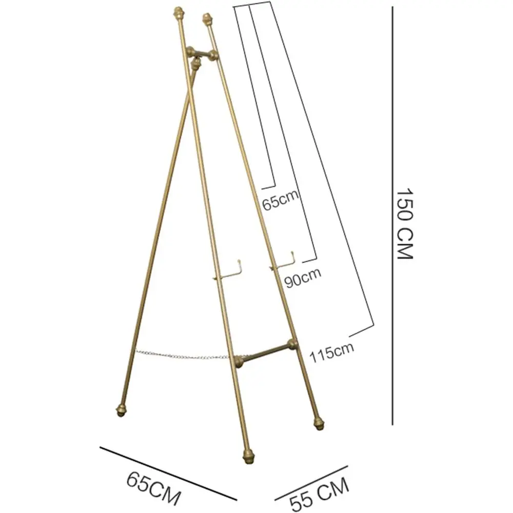 Gold 150cm Lightweight Metal Portable Easel for Sketching, Display, and Wedding Signs