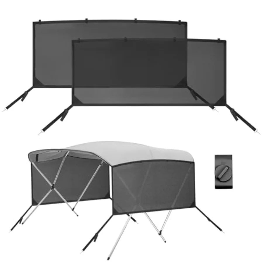 

Detachable Clip in Bimini Top Mesh Sidewalls Boat Sun Shade Universal Fit for Bimini Tops with Straps Clips Bimini Tops Not Inc